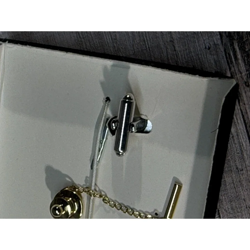 NFL Pro Football Hall of Fame Cuff Link Tie Pin Set Silver